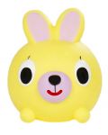 Пищяща гумена играчка Sankyo Toys - Jabber Ball, зайче, жълто - 3t