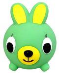Пищяща гумена играчка Sankyo Toys - Jabber Ball, зайче, зелено - 3t