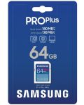 Карта памет Samsung - PRO Plus, 64GB, SDXC, U3 V30 - 4t