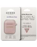 Калъф за слушалки Guess - Silicone, AirPods 1/2, розов - 2t
