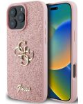 Калъф Guess - PU Fixed Glitter 4G Metal Logo, iPhone 16 Pro Max, розов - 3t