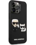 Калъф Karl Lagerfeld - Karl and Choupette, iPhone 14 Pro, черен - 3t