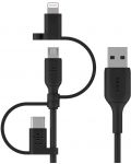 Кабел Belkin - Universal, USB-A/USB-C/Micro USB/Lightning, 1 m, черен - 1t