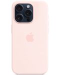 Калъф Apple - Silicone MagSafe, iPhone 15 Pro, Light Pink - 5t
