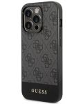 Калъф Guess - 4G Stripe, iPhone 14 Pro, сив - 3t