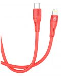 Кабел Tellur - Silicone, USB-C/Lightning, 1 m, червен - 2t