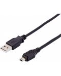 Кабел Vivanco - 45207, USB-A/Mini USB, 0.75 m, черен - 1t