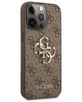 Калъф Guess - PU 4G Metal Logo, iPhone 13 Pro Max, кафяв - 4t