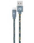 Кабел Tellur - Graffiti, USB-A/USB-C, 3A, 1 m, син - 1t