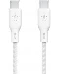 Кабел Belkin - Boost Charge, USB-C/USB-C, Braided, 3 m, бял - 2t