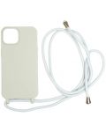 Калъф Mobile Origin - Lanyard, iPhone 14, Light Grey - 1t