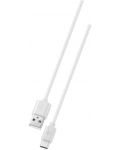 Кабел Ploos - 6562, USB-A/USB-C, 1 m, бял - 1t