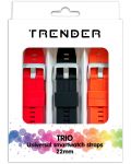 Каишки Trender - Trio Bundle, 22 mm, 3 броя, червена/черна/орнажева - 1t