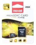 Карта памет Maxell - 128GB, microSDXC, Class10 + aдаптер - 2t