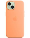 Калъф Apple - Silicone MagSafe, iPhone 15, Orange Sorbet - 6t