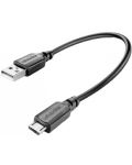 Кабел Cellularline - 3898, USB-A/Micro USB, 0.15 m, черен - 1t