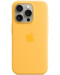 Калъф Apple - Silicone, iPhone 15 Pro, MagSafe, Sunshine - 2t