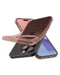 Калъф Spigen - Liquid Crystal Glitter, iPhone 15 Pro Max, Rose Quartz - 3t