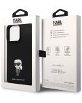 Калъф Karl Lagerfeld - Liquid Silicone Metal Ikonik Case, iPhone 15 Pro Max, черен - 3t