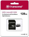 Карта памет Transcend - High Endurance, 128GB, microSD + адаптер - 2t