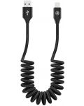 Кабел Tellur - Extendable, USB-A/Lightning, 1.8 m, черен - 1t