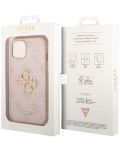 Калъф Guess - PU 4G Metal Logo, iPhone 15 Plus, розов - 6t