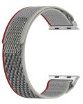 Каишка Techsuit - W039 Nylon, Apple Watch, 38/40/41 mm, червена/сива - 1t