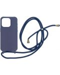 Калъф Mobile Origin - Lanyard, iPhone 15 Pro, син - 1t
