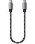 Кабел Satechi - ST-TCC10M, USB-C/USB-C, 0.25 m, сив - 2t