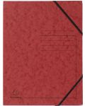Картонена папка Exacompta - с ластик, червена - 1t