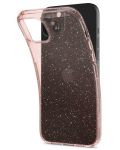 Калъф Spigen - Liquid Crystal Glitter, iPhone 15, Rose Quartz - 2t