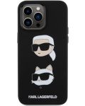 Калъф Karl Lagerfeld - Liquid Silicone Saffiano Choupette Head, iPhone 15 Pro, черен - 2t