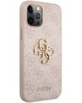Калъф Guess - PU 4G Metal Logo Case, iPhone 12/12 Pro, розов - 2t