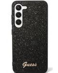 Калъф Guess - Glitter Flakes Metal Logo, Galaxy S23, черен - 1t