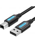 Кабел Vention - COQBG, USB-A/USB-B, 1.5 m, черен - 1t
