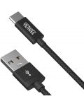 Кабел Yenkee - 301 BK, USB-A/USB-C, 1 m, черен - 1t