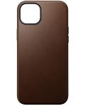 Калъф Nomad - Modern Leather, iPhone 15 Plus, кафяв - 1t