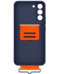 Калъф Samsung - Silicone Strap, Galaxy S22 Plus, син - 4t