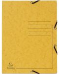 Картонена папка Exacompta - с ластик и 3 капака, жълта - 1t