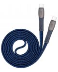 Кабел Rivacase - PS6105BL12, USB-C/USB-C, 1.2 m, син - 6t
