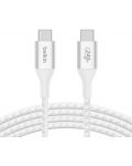 Кабел Belkin - Boost Charge, USB-C/USB-C, 240W, 1 m, бял - 3t