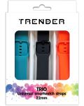 Каишки Trender - Trio Bundle Sport, 22 mm, 3 броя, сива/черна/оранжева - 1t