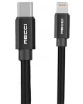 Кабел Recci - RTC-P17CL, USB-C/Lightning, 1.5 m, черен - 1t