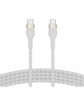 Кабел Belkin - Boost Charge, USB-C/USB-C, Braided silicone, 3 m, бял - 4t