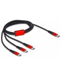 Кабел Delock - 3 в 1, USB-C/3x USB-C, 1 m, черен/червен - 1t