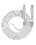 Кабел Rivacase - PS6007WT12, USB-C/ Lightning, 1.2 m, бял - 1t