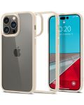Калъф Spigen - Crystal Hybrid, iPhone 14 Pro Max, Sand beige - 1t