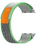 Каишка Techsuit - W039 Nylon, Apple Watch, 38/40/41 mm, сива/зелена - 1t