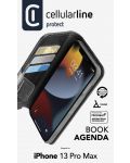Калъф Cellularline - Book Agenda, iPhone 13 Pro Max, черен - 2t