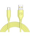 Кабел Tellur - TLL155400, USB-A/USB-C, 1 m, жълт - 1t